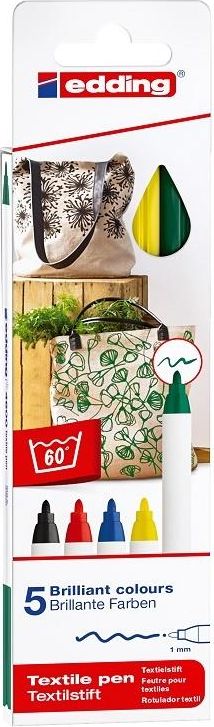 Edding Markery do tkanin 5 kol. podstawowych etui EDDING