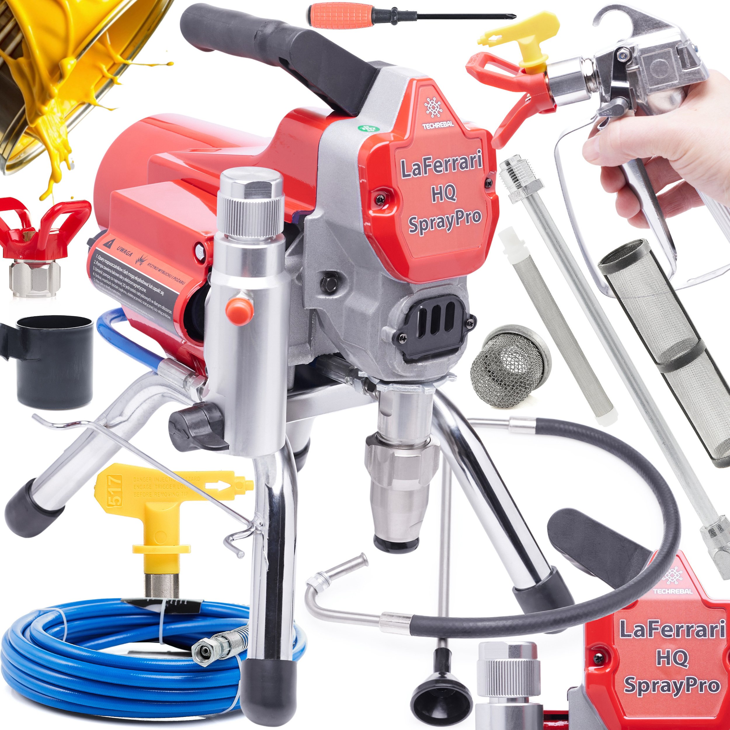 Agregat Malarski Tłokowy Hydrodynamiczny La Ferrari 1800W 2,5L/min Pistolet