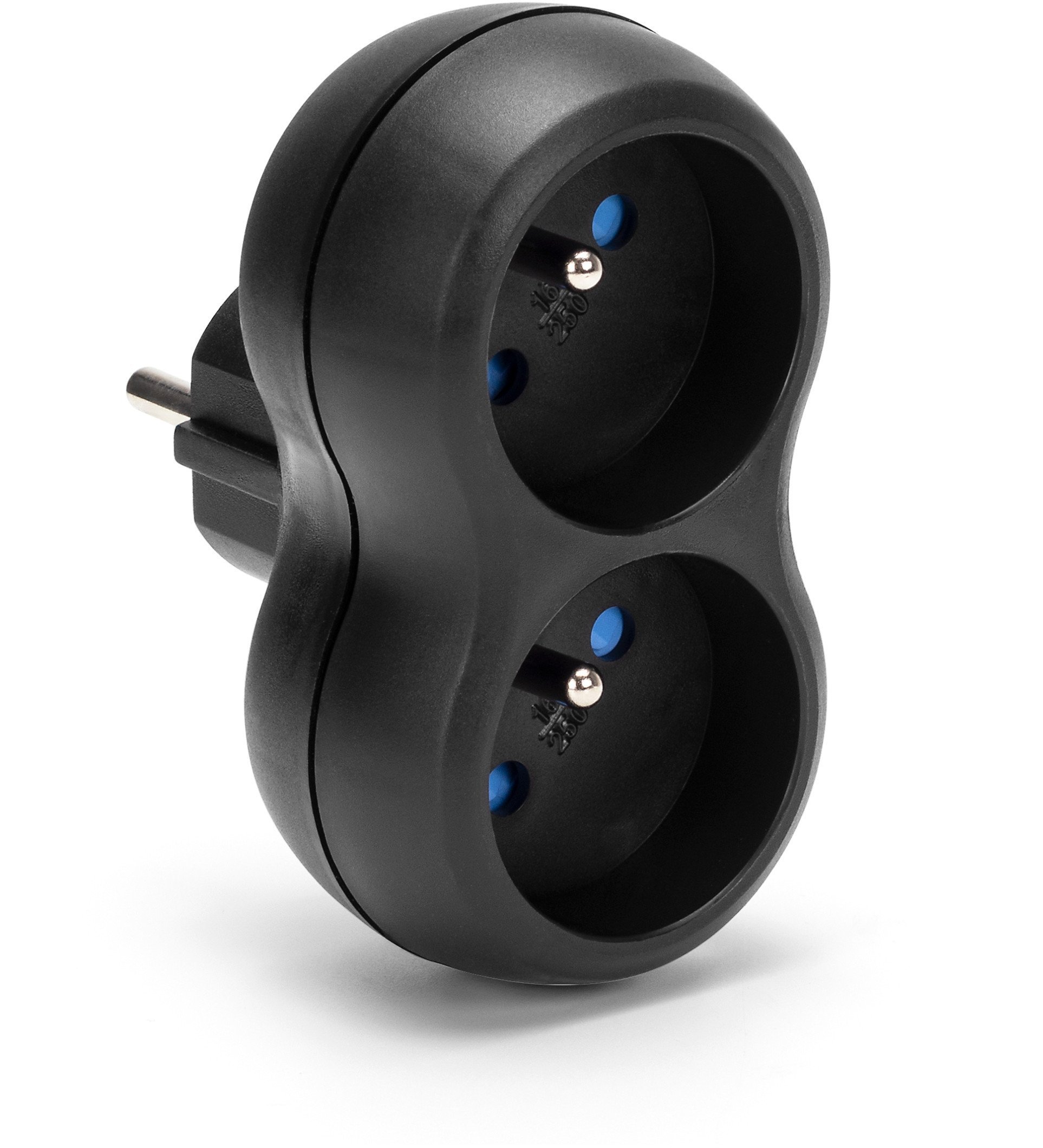 Rozgałęźnik sieciowy MONTIS MT149-BK podwójny czarny