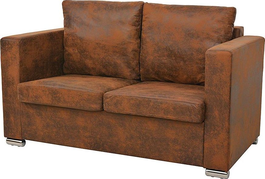 Elior Przytulna brązowa sofa dwuosobowa - Vela 2Q