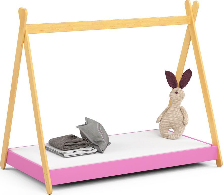 Elior Łóżko tipi dla dziewczynki różowe - Lori 4X 80x180