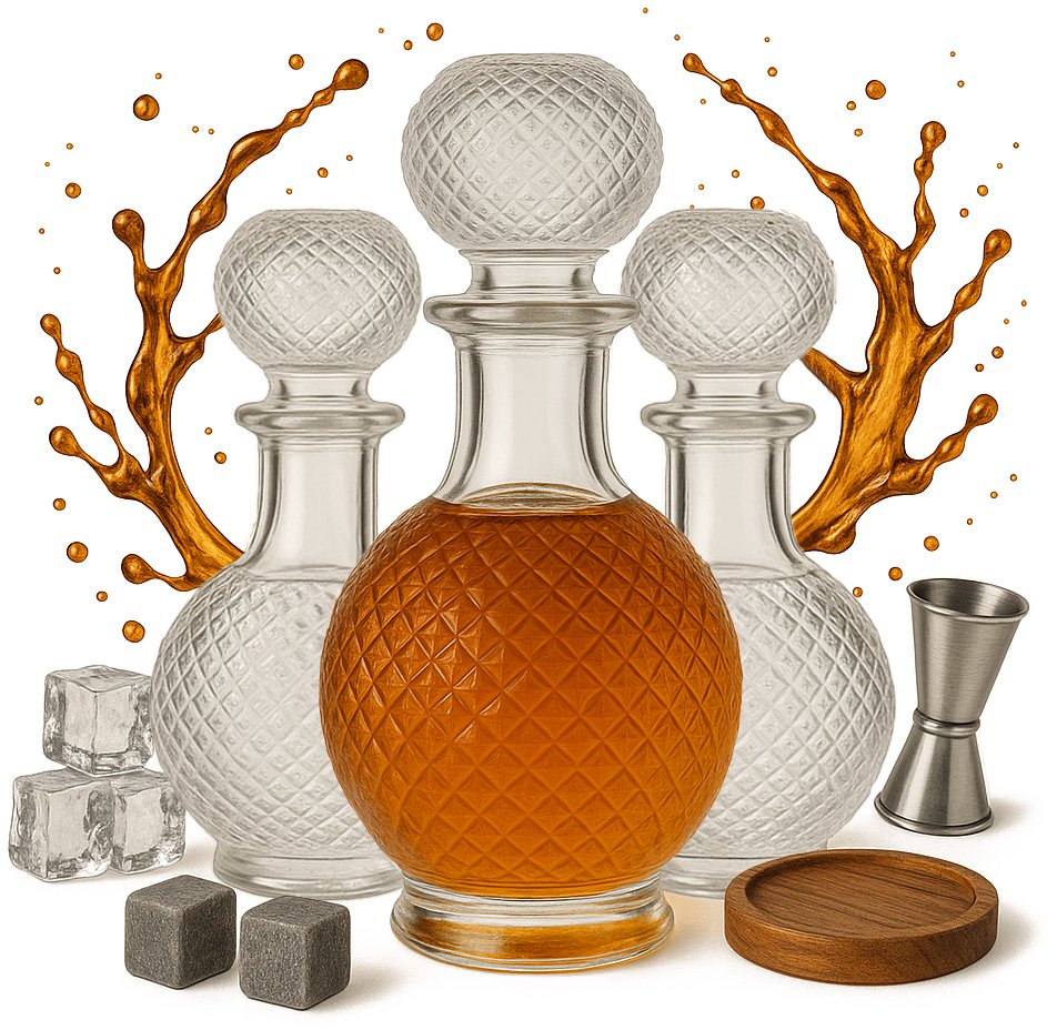 5x Szklana Karafka LUNA 500 ml na Nalewki Alkohol Prezent Butelki szklane