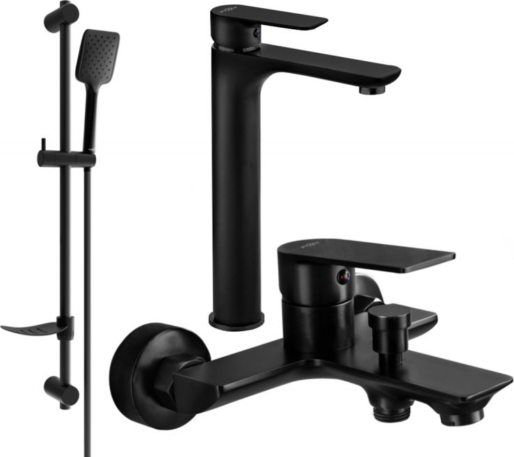 Mexen Mexen Alfa DF62 zestaw wannowy, czarny - 745713DF62-70