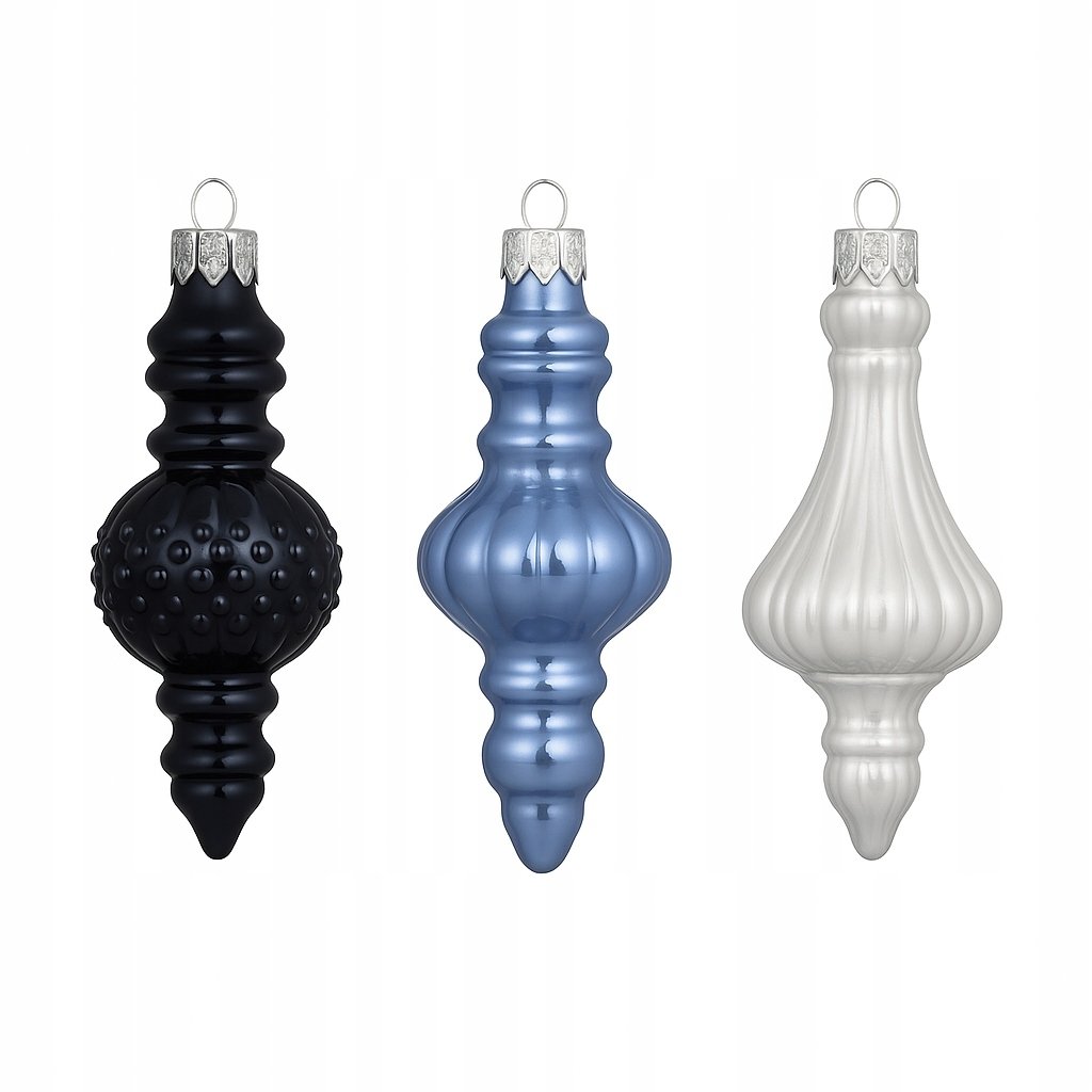 Bombka choinkowa szklana kształtka różne kolory duża 15cm 1szt