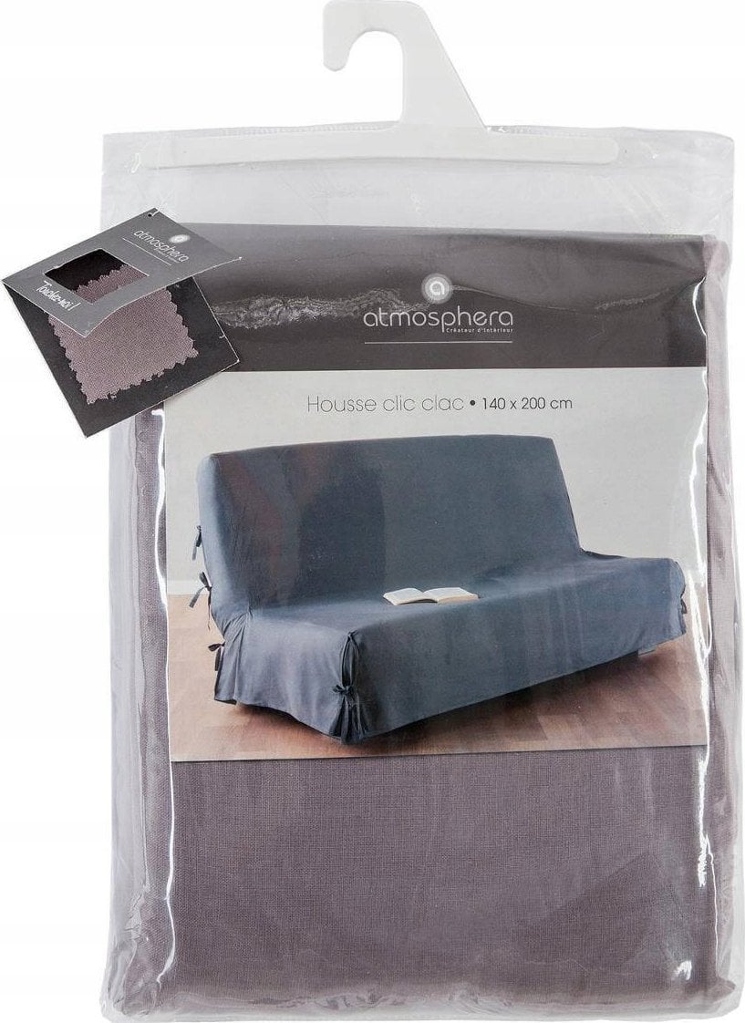 Atmosphera Pokrowiec na sofę z wiązaniami, 200 x 140 cm, szary