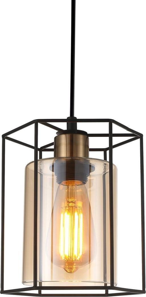 Lampa wisząca Italux Lampa wisząca KALULA PND-78901-1-BK+AMB Italux