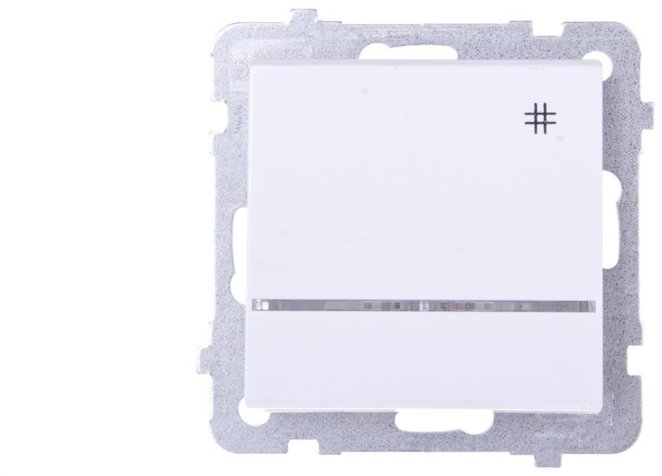 SONATA Łącznik krzyżowy z podświetleniem niebieskim biały mat ŁP-4RS/m/75