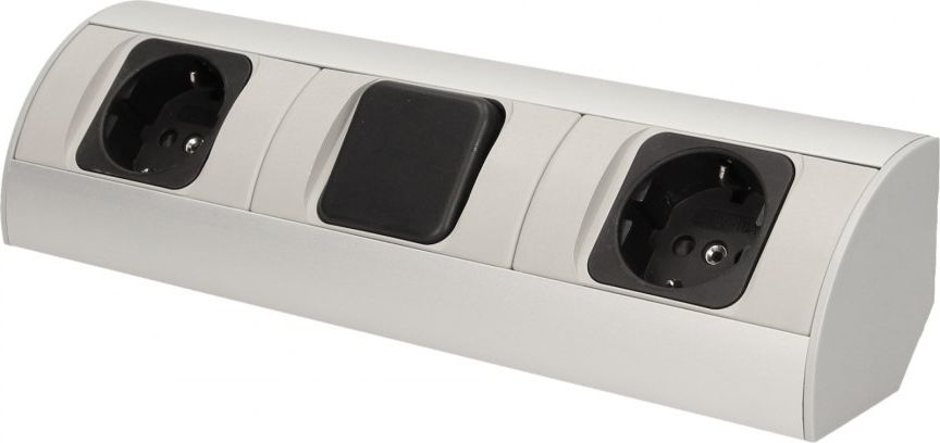 Orno Gniazdo meblowe z wyłącznikiem, 2x2P+Z, wersja schuko