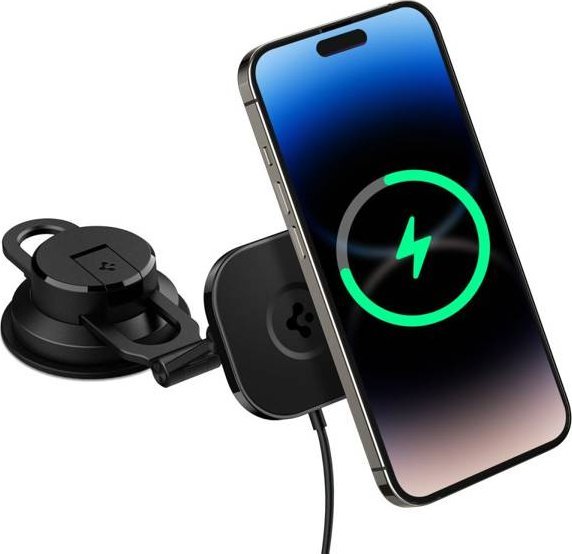 Uchwyt samochodowy Spigen ITS35W-3 Onetap Pro 3 Magnetic do MagSafe Windshield & Dashboard Car Mount Wireless Charger black