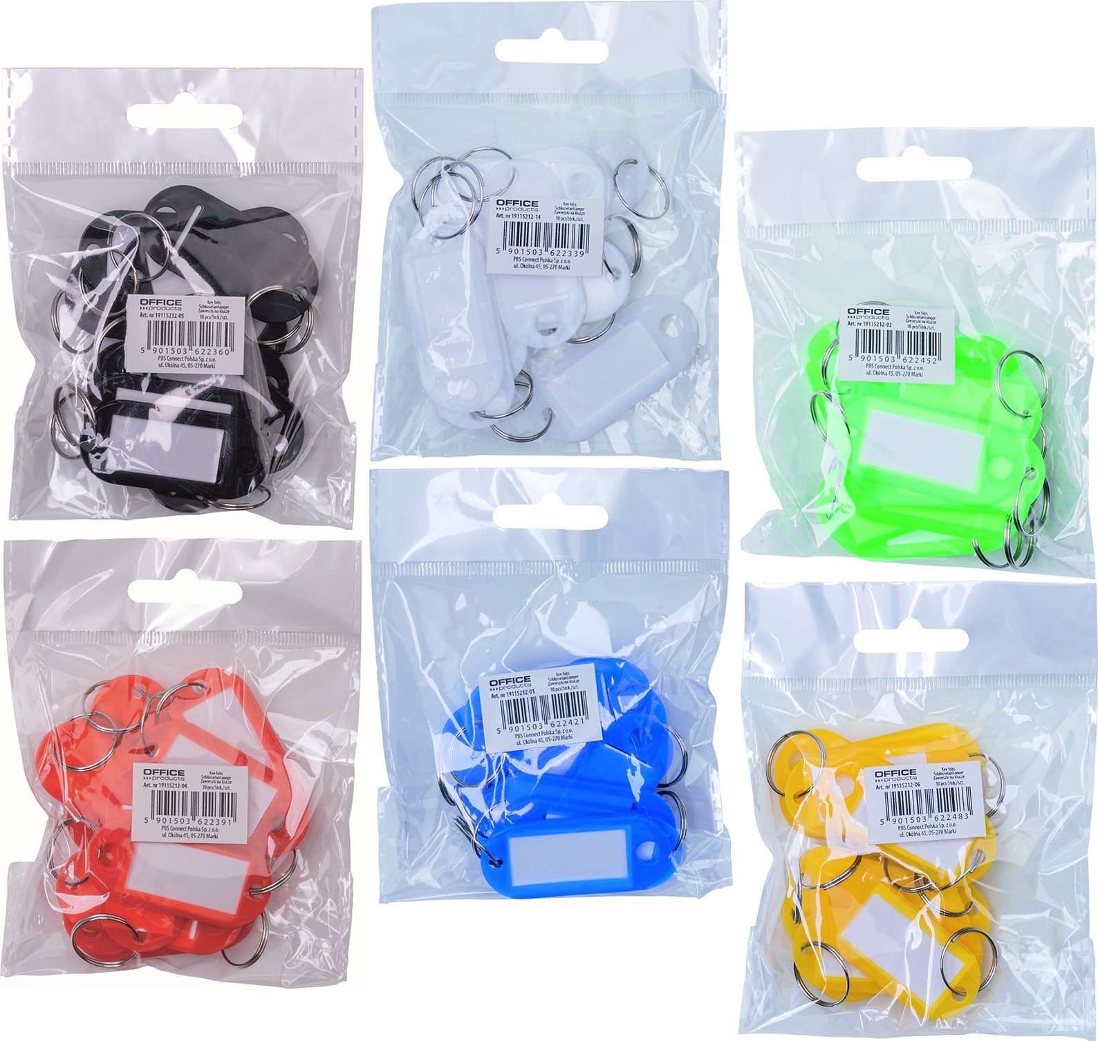 Office Products Zawieszki na klucze Office Products białe (10), BIAŁY