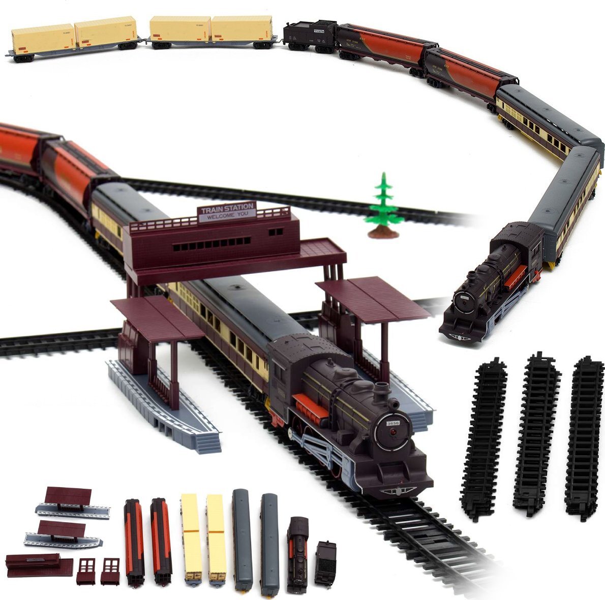 Ogromna Elektryczna Kolejka Fenfa 1601A + 7 Wagonów