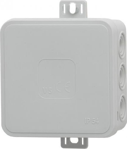 F-Elektro Puszka hermetyczna V6, termoplast 85x85x41 IP54, szara - klik, 12 osłabień F1.0289