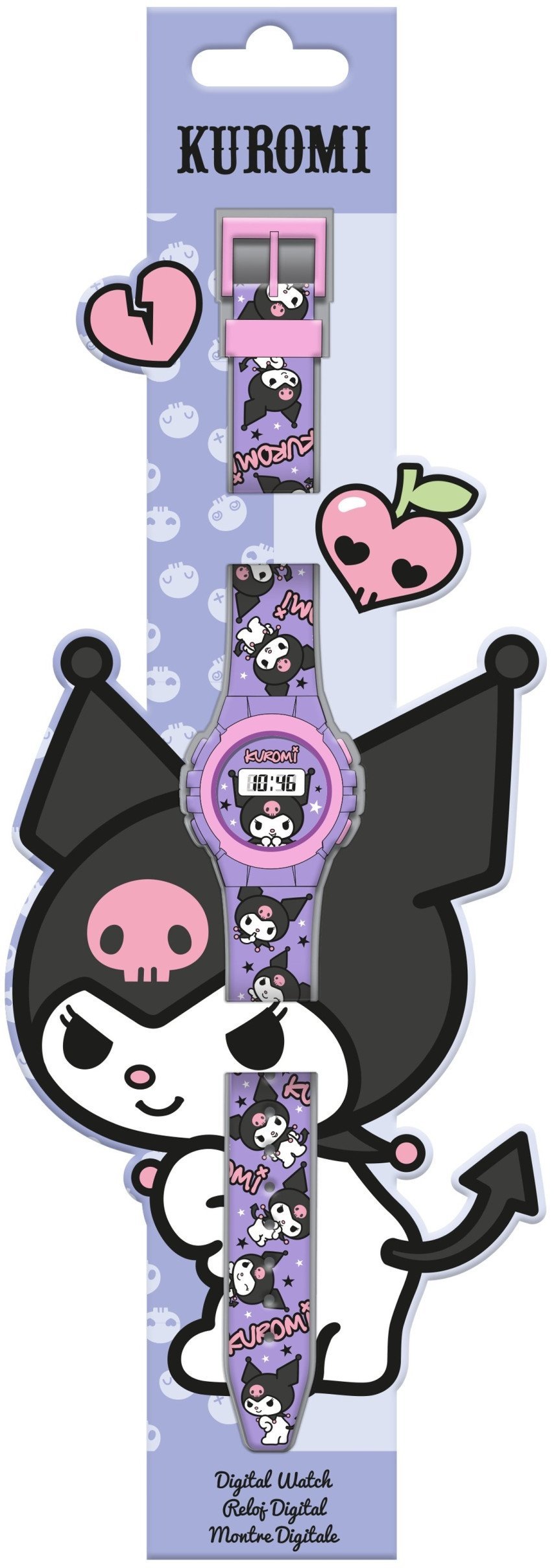 Zegarek cyfrowy KE02 ECO (bez plastikowego opakowania) Kuromi KU00002 Kids Euroswan