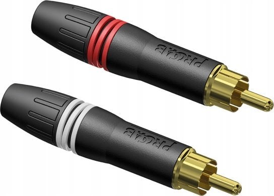 Adapter AV Procab PROCAB PCR2M/BG Cable connector - professional RCA/Cinch male - gold contacts - pair Black shel