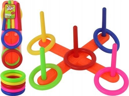 LeanToys Gra Zręcznościowa Rzut Do Celu Kolorowe Obręcze