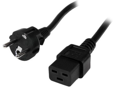 Kabel zasilający Manhattan Kabel zasilający IEC320 Schuko na C19 16A 2,5m czarny