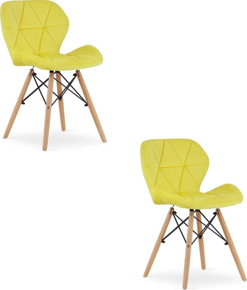 Leobert Krzesło LAGO Aksamit - żółte x 2