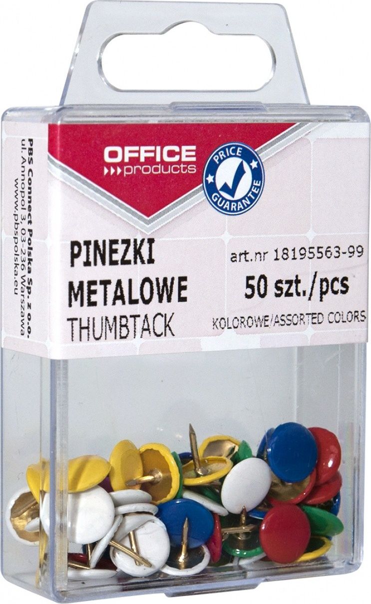 Office Products PINEZKI KOLOROWE OFFICE PRODUCTS 50 SZT.