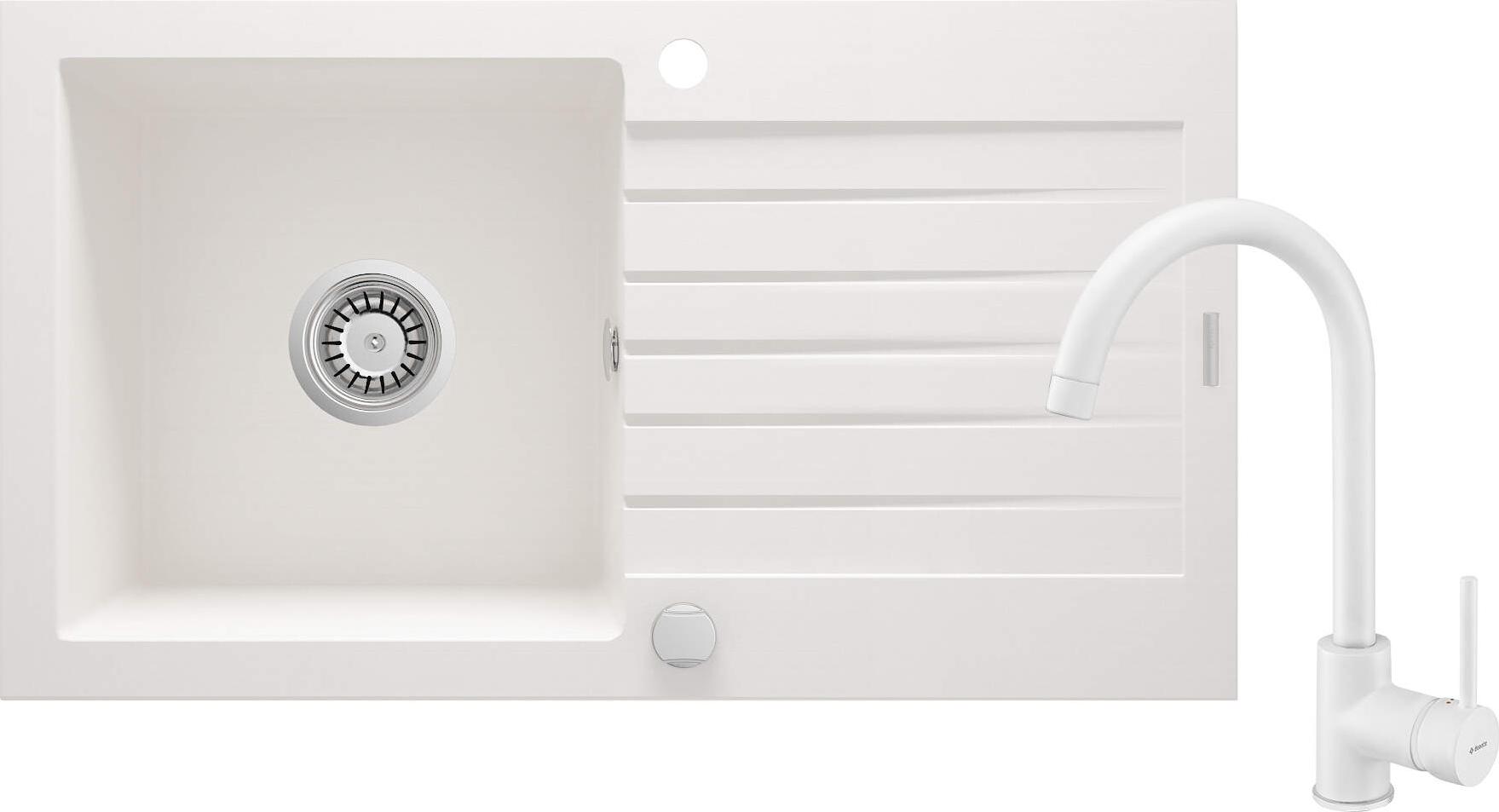 Zlewozmywak Deante Zorba granitowy z baterią 1-komorowy z ociekaczem