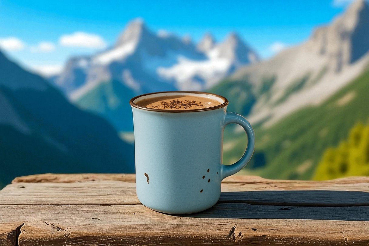 Kubek ceramiczny 320 ml Garnuszek niebiesko-biały