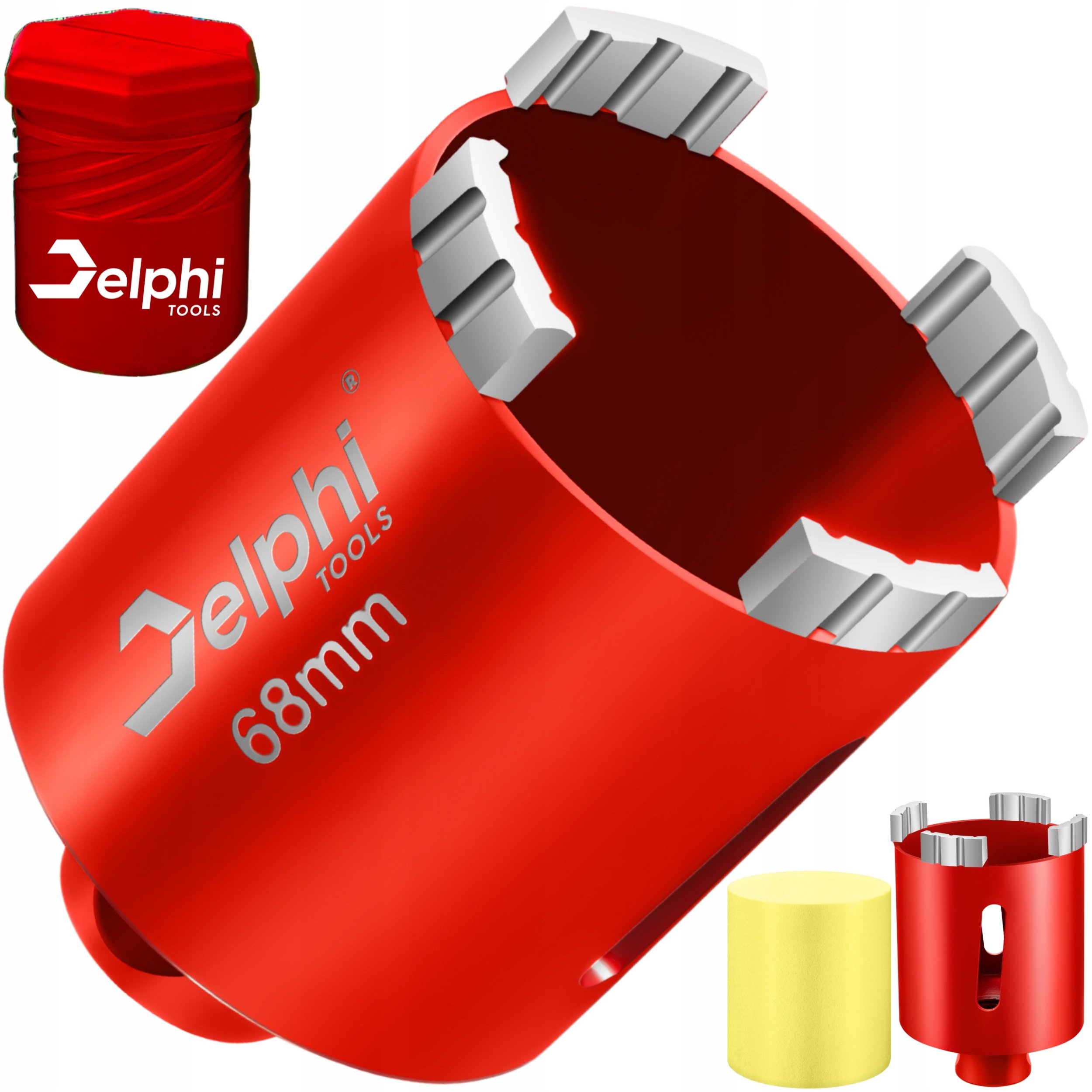 OTWORNICA SEGMENTOWA DIAMENTOWA 68mm KORONKA WIERTŁO DO BETONU PUSZEK