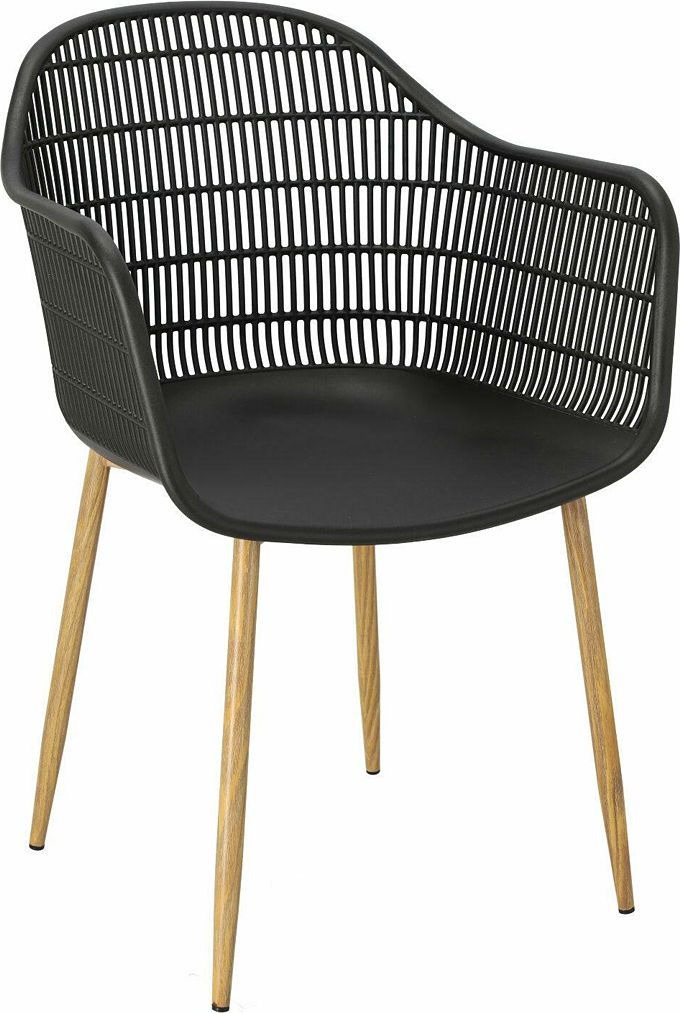 Elior Wygodne krzesło czarne ażurowe - Ulmo