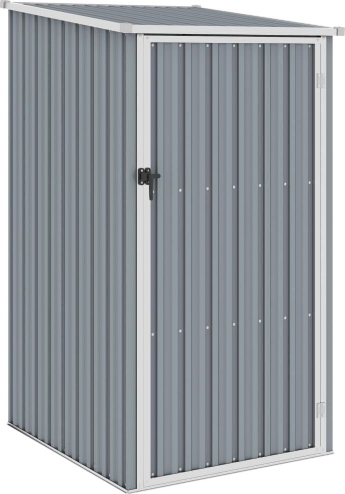 vidaXL Szopa ogrodowa, szara, 87x98x159 cm, stal galwanizowana