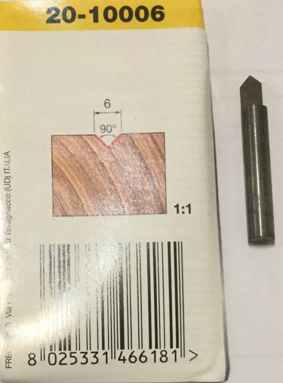 Frez 20-10006P 6X6X38,1X6,0 90˚