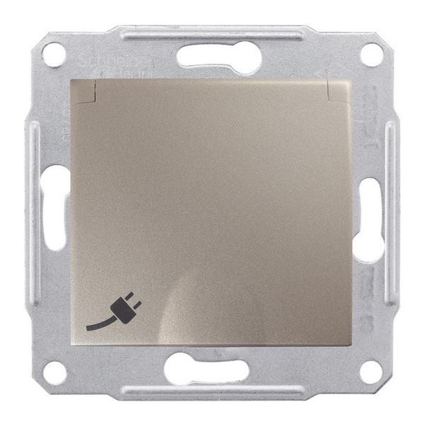 Schneider Electric Gniazdo hermetyczne 1-krotne SEDNA z/u 16A IP44 z klapką satynowe - SDN2800368