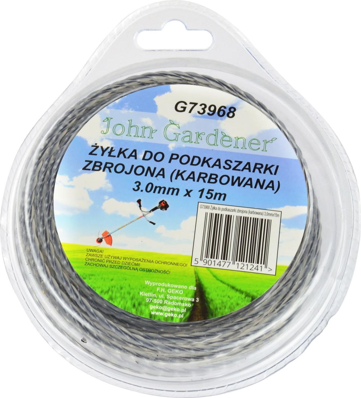 Geko Żyłka do podkaszarki zbrojona(karbowana) 3,0mmx15m(80)