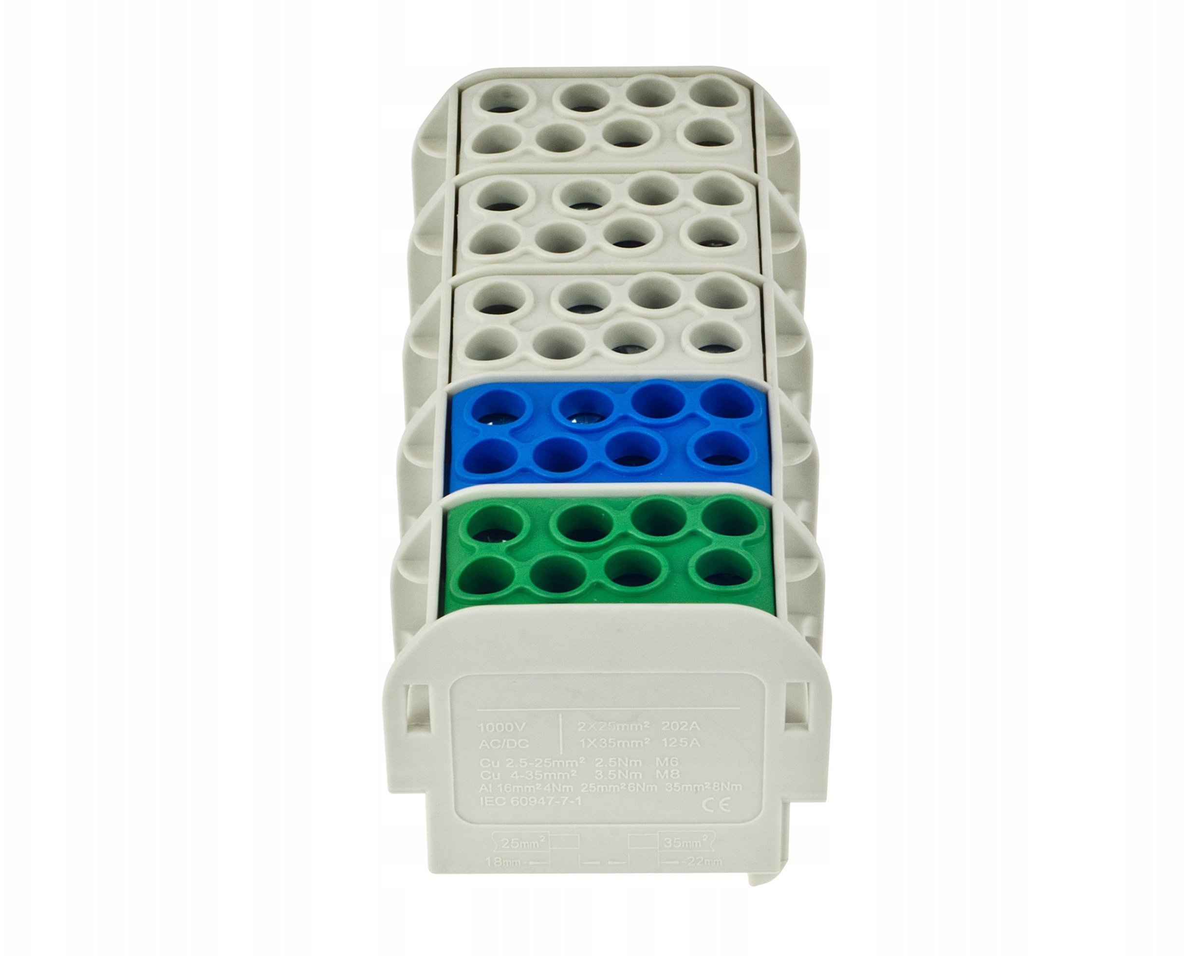 Listwa zaciskowa pięciopolowa ZGX 5x(1x35/2x25) mm2 (3P+N+PE) ENE-00519