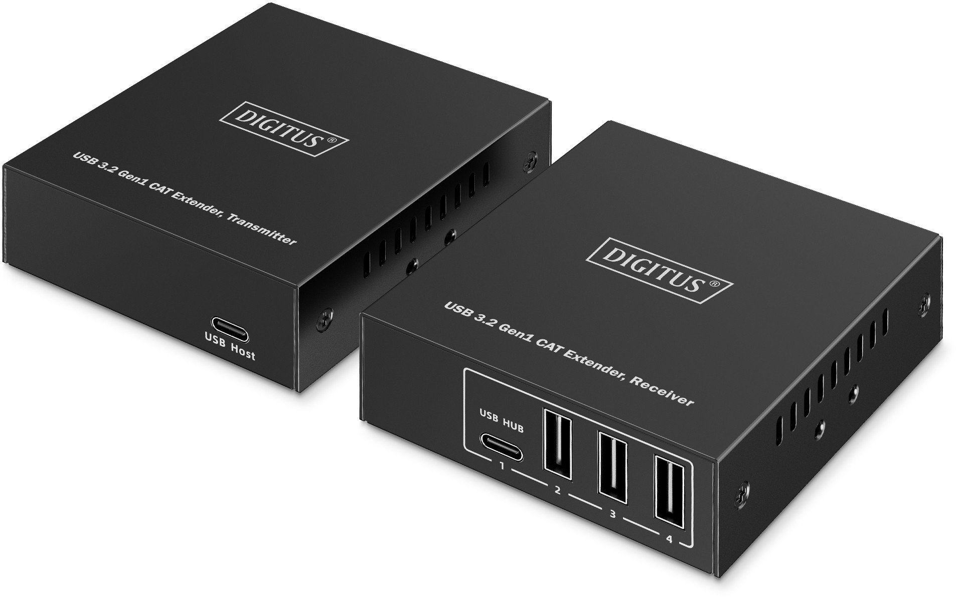 Digitus Przedłużacz USB 3.2 Gen1 CAT, 5 Gb/s, 4 porty: 3x USB-A / 1x USB-C, 100 m