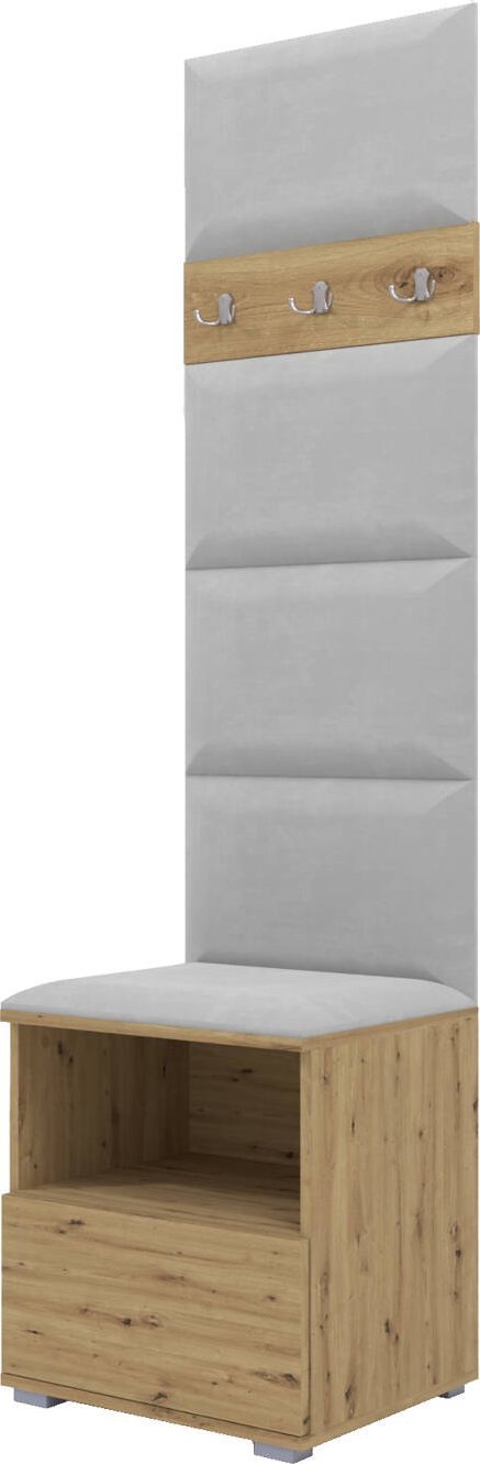 Ravio Tapicerowana garderoba Nela IV - kolor dąb artisan + tkanina Trinity 32