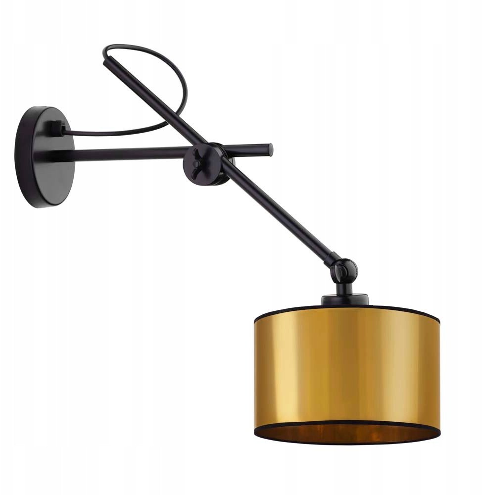 Złoto-czarny kinkiet z regulacją kąta padania światła HAMILTON MIRROR lampa ścienna LED na wysięgniku ruchomym