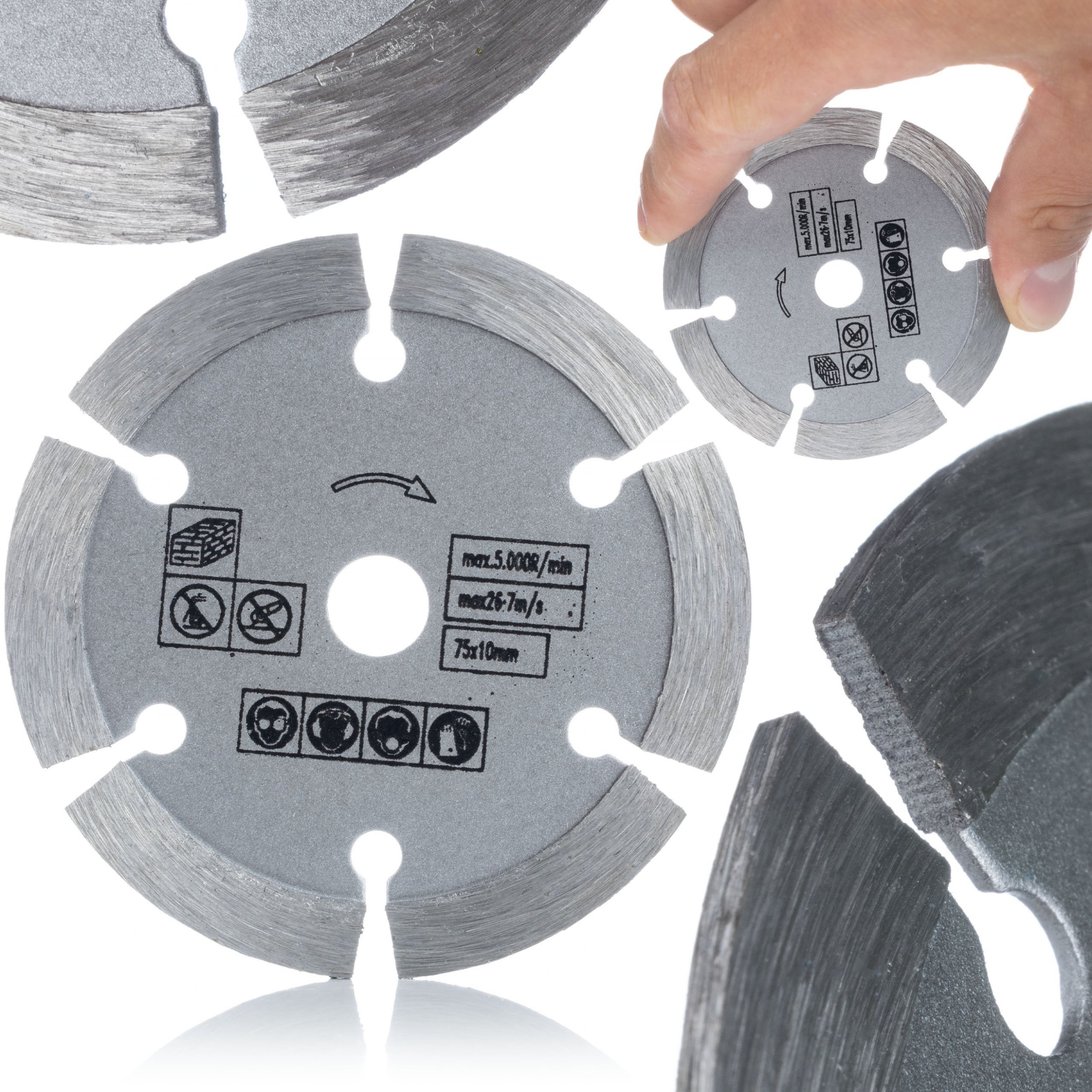 Rosfix TARCZA DIAMENTOWA DO MINI SZLIFIRERKI KATOWEJ 12V 75MM BETON KOSTKA CEGŁY