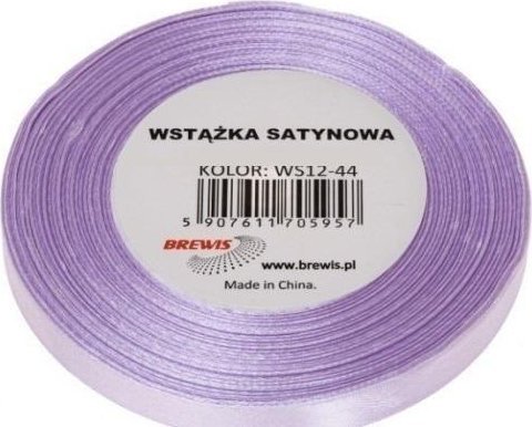 Wstążka satynowa jasny lawendowy 12mm x 32m