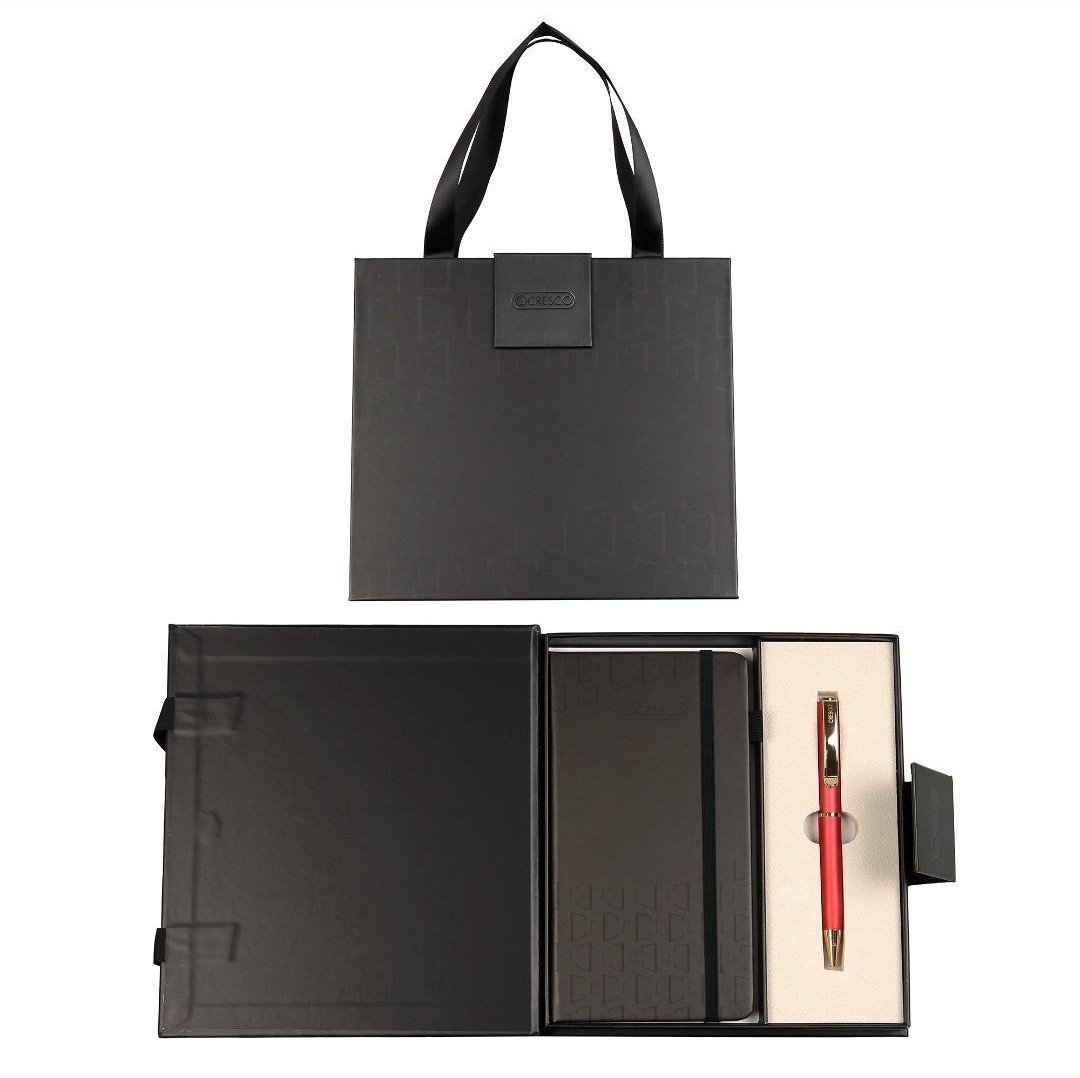 Długopis + notes Classic premium czerwono-złoty