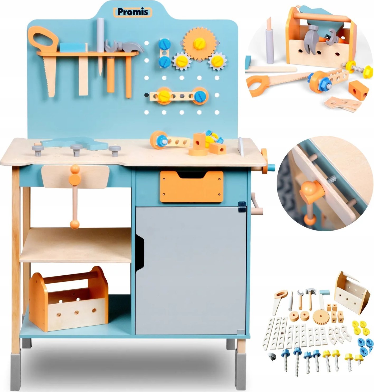 Promis Warsztat z narzędziami - zestaw majsterkowicza 65 części (WN100)