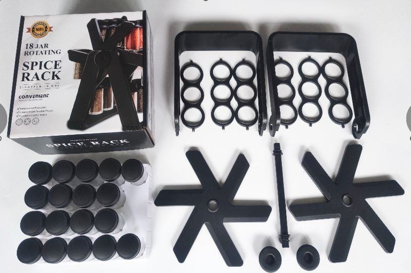 Excellent Houseware Organizer na przyprawy pojemnik przyprawnik stojak obrotowy