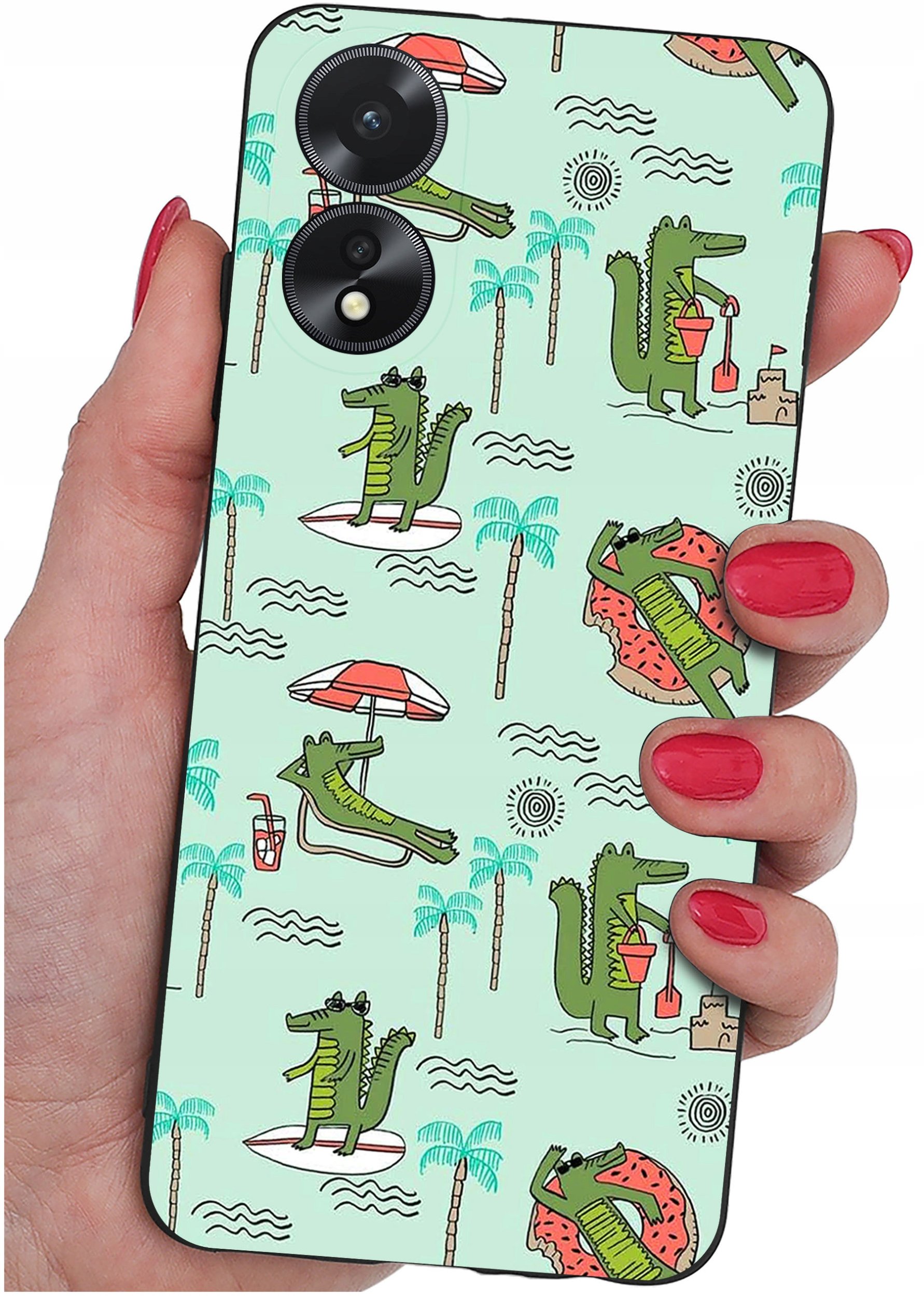ETUI do Oppo A38 4G WZORY |SILIKONOWE MATT CASE + SZKŁO 9H
