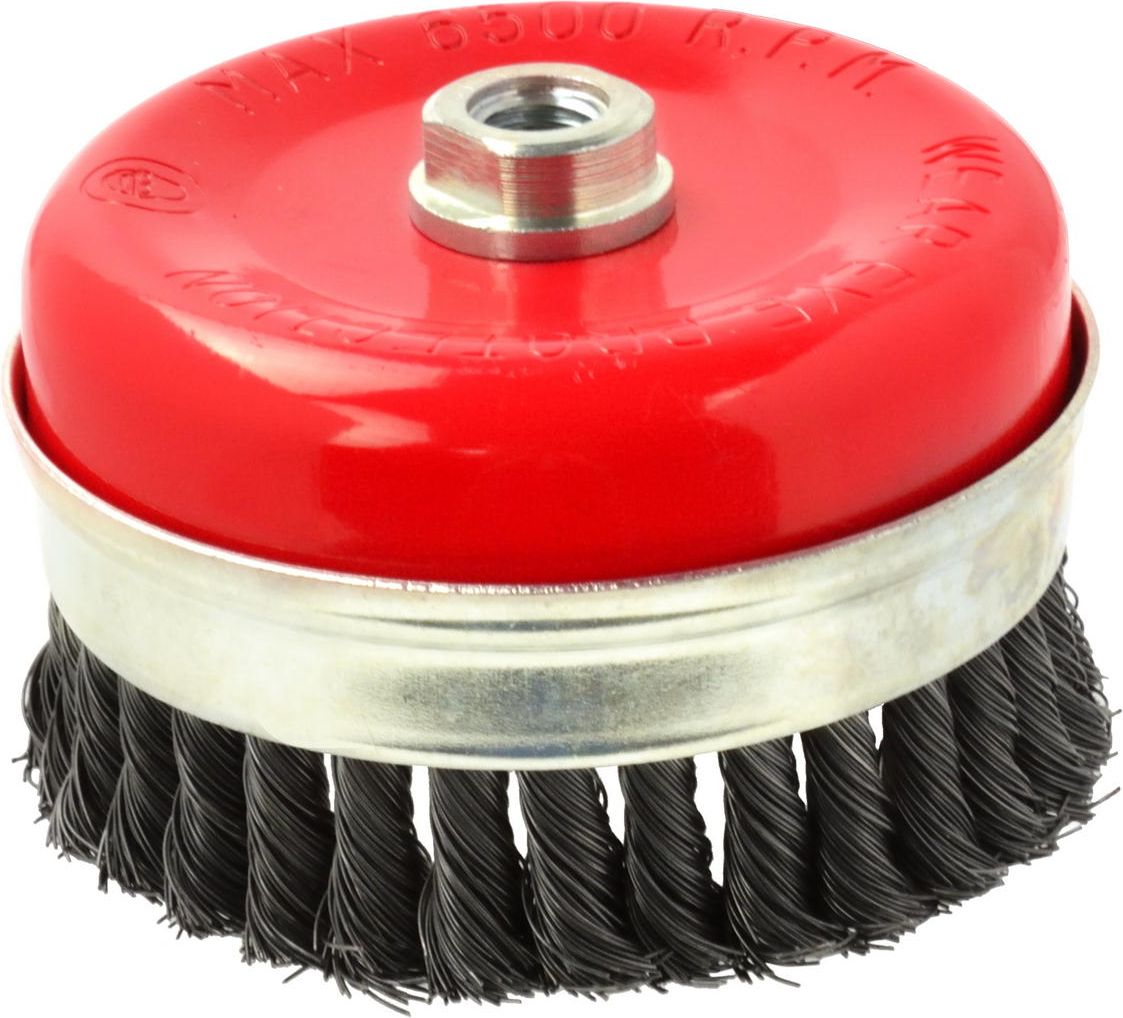 Geko Szczotka druciana czołowa 125mm M14+opaska (G00613)