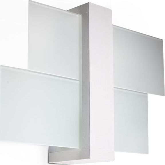 Kinkiet Lumes Kinkiet ze szkła i drewna E719-Feniko - biały