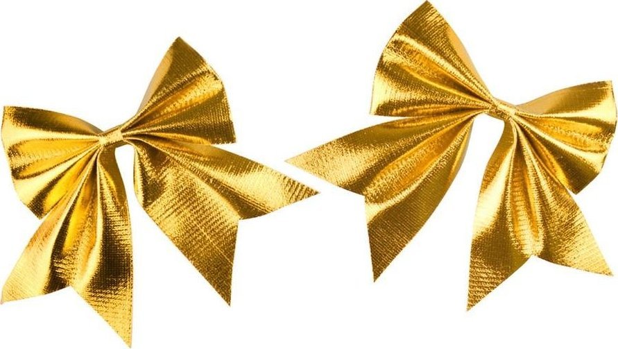 Zestaw kokard metalizowanych złotych 2szt