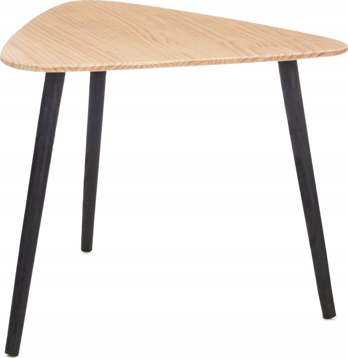 Gift Decor Stolik kawowy trójkątny z drewnianym blatem, 64 x 60 x 48 cm