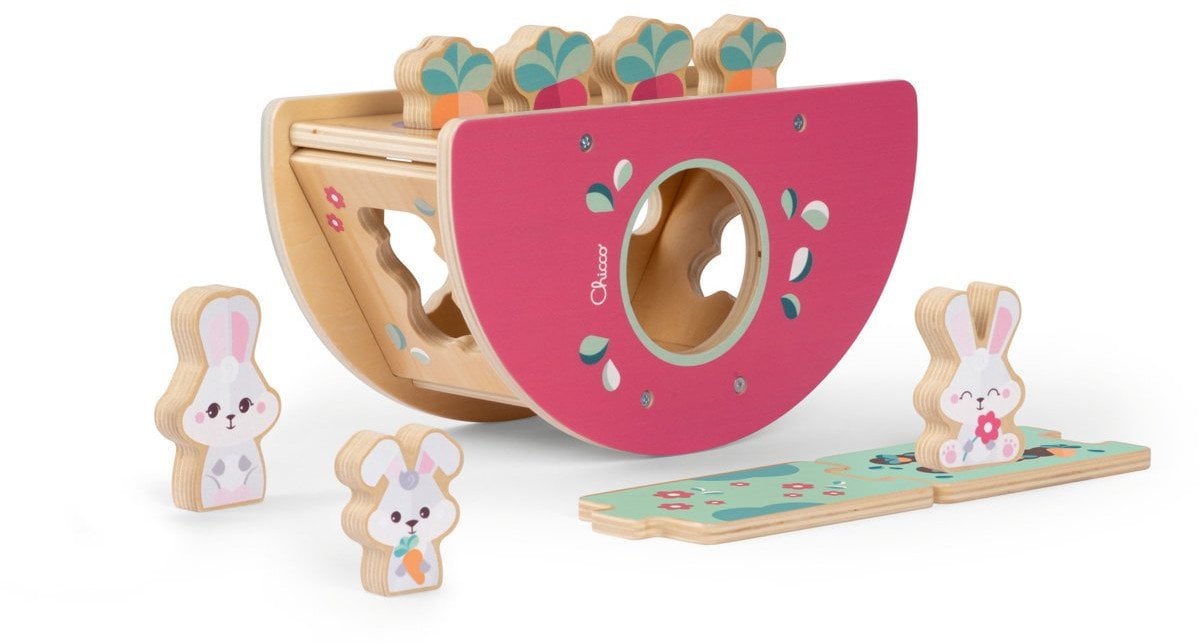 Chicco Drewniane wzgórze króliczków z sorterem kształtów MY WOOD FRIENDS