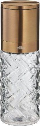 Młynek do przypraw Cilio Młynek do soli lub pieprzu, szkło/stal nierdzewna, śred. 5,5 x 16 cm, kolor miedziany Cristallo / Cilio