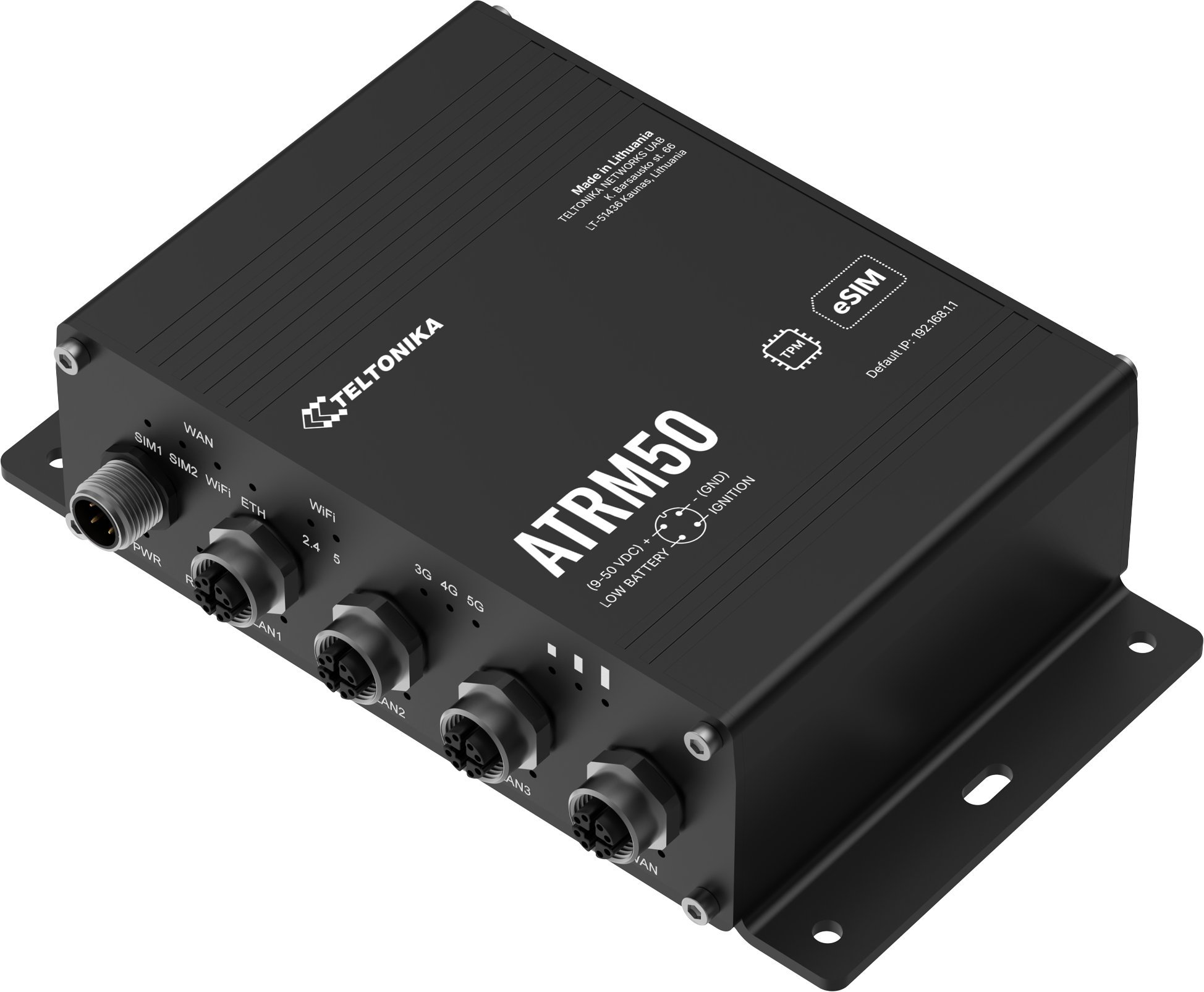 Router Teltonika ATRM50 5G Router 4x M12 GbE, WiFi 5, Dual SIM, eSIM, GPS