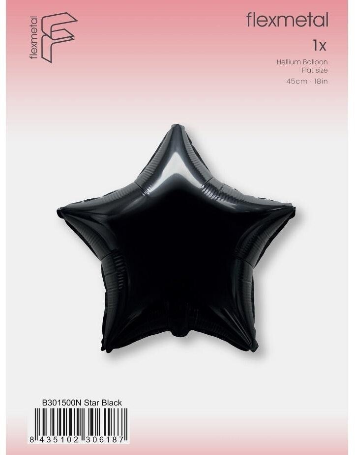 Balon foliowy Gwiazda czarny 45cm