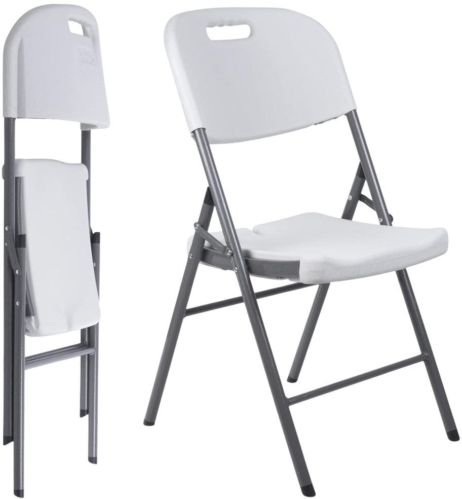 Lean Krzesło Składane Cateringowe Bankietowe Białe 84x50x46 cm