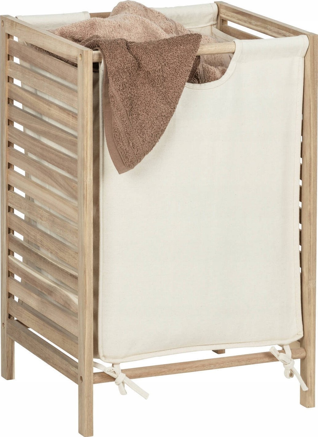 Kosz na pranie Wenko Kosz na pranie ze stelażem z drewna akacjowego ACINA, 48 l, WENKO
